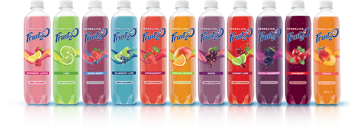 assorted variety of Fruit2o flavors